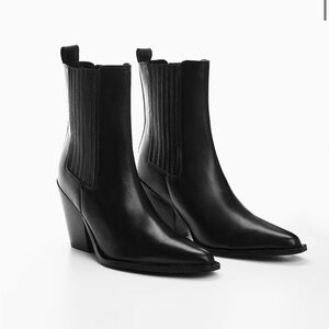MANGO women’s cowboy style leather ankle boots